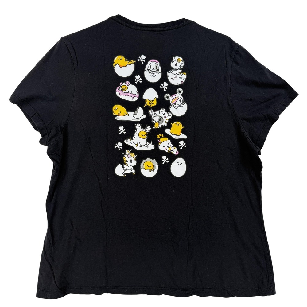 Tokidoki X Gudetama Shirt Womens XXL‎ Black Lazy Kawaii Cartoon Tee Top